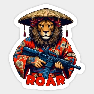 Shooting lion Sticker